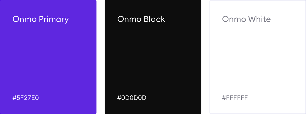 ONMO brand colour palette