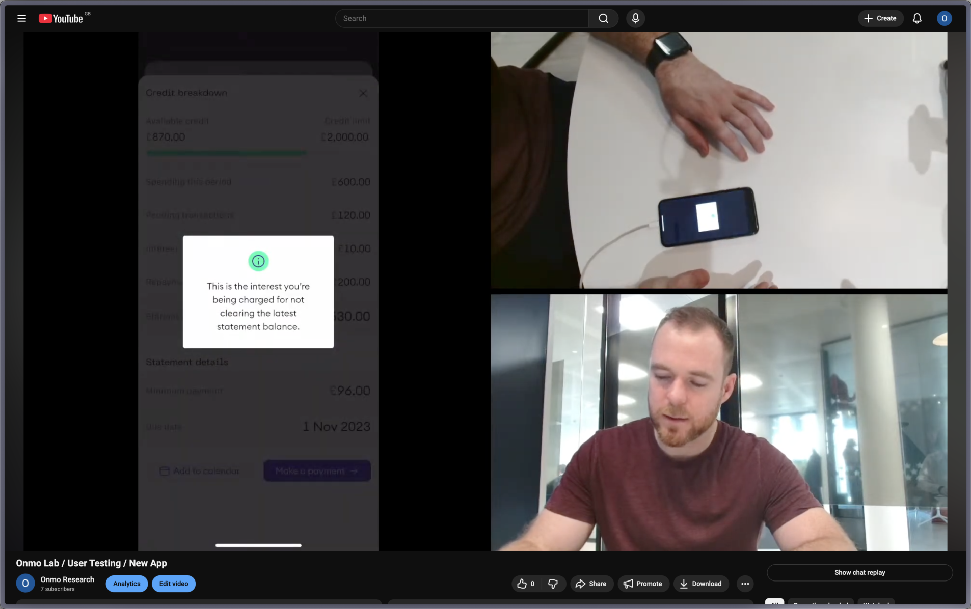 User experience lab live streaming